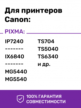 Чернила для Canon C5050-C5051. Комплект 5 цв. по 100 мл. (Премиум InkTec)1