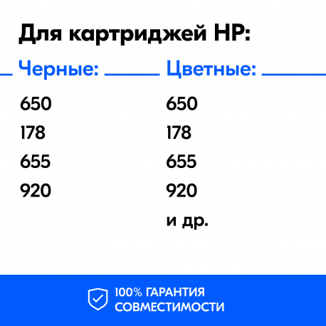 Чернила для HP DeskJet Plus 4120 и др. Комплект 4 цв. по 100 мл.3